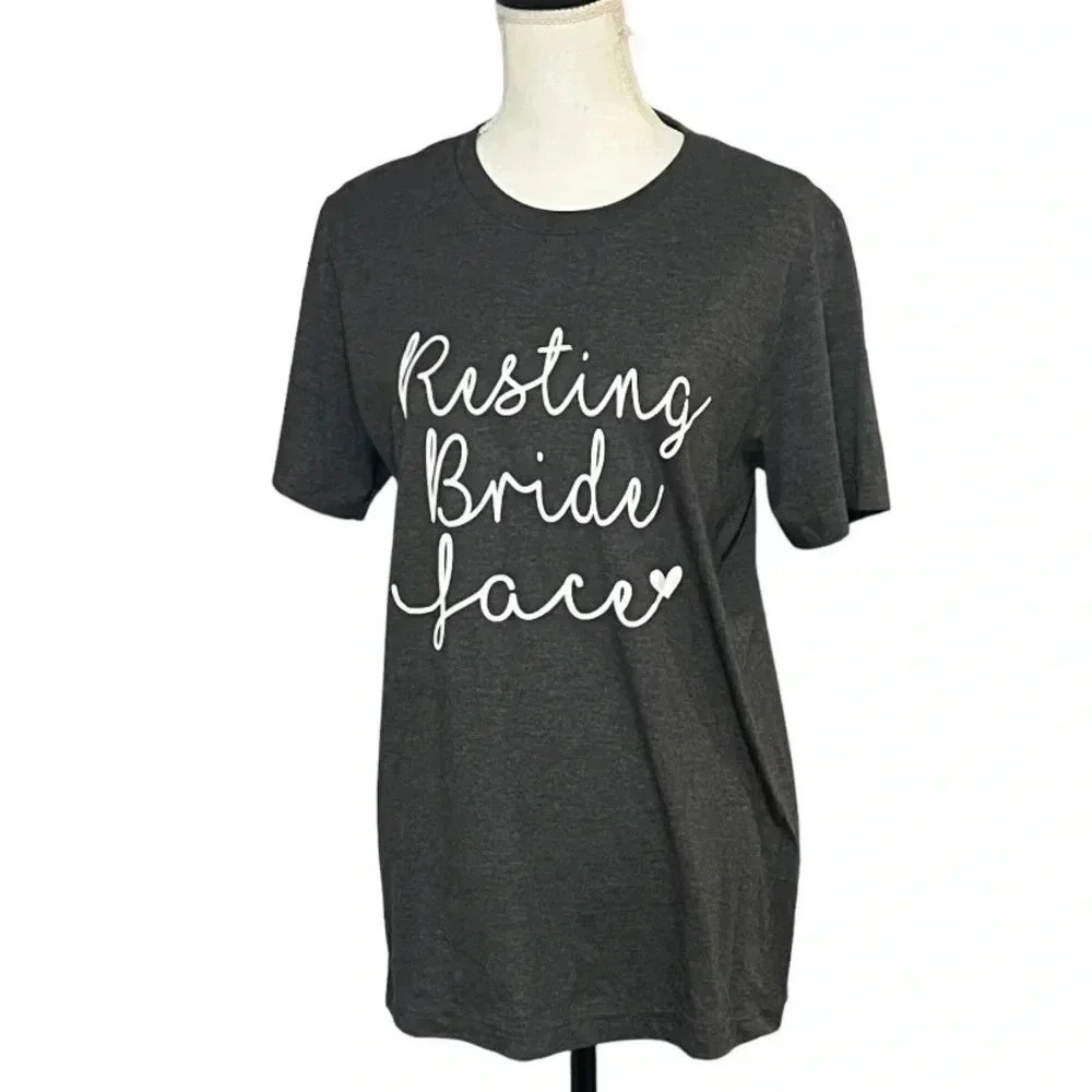 “Resting Bride Face” size M t-shirt, medium weight by Canvas EUC